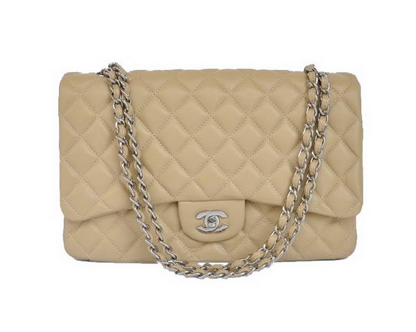 AAA buy Cheap Chanel A28601 Apricot Sheepskin Leather Jumbo Flap Bag Replica